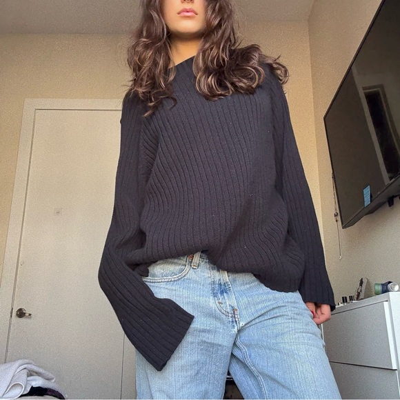 Croft & Barrow black Ribbed Sweater - Picture 2 of 8